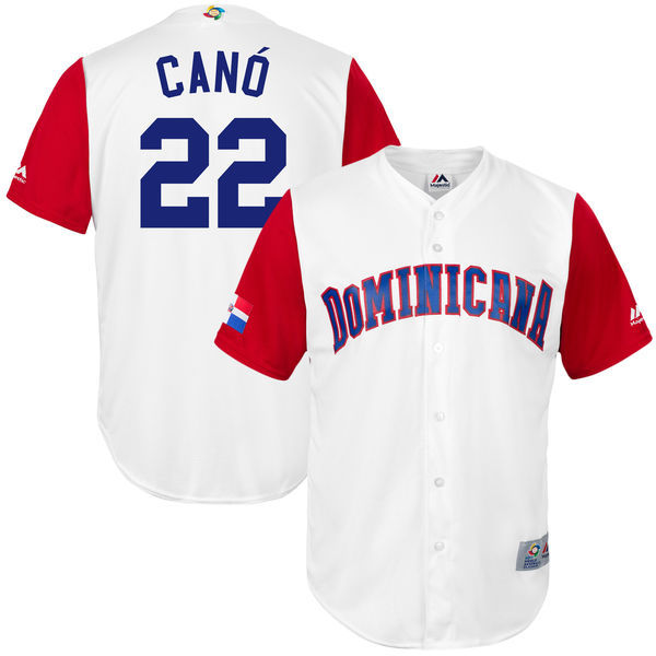 customized Men Dominican Republic Baseball #22 Robinson Cano White 2017 World Baseball Classic Replica Jersey->->MLB Jersey